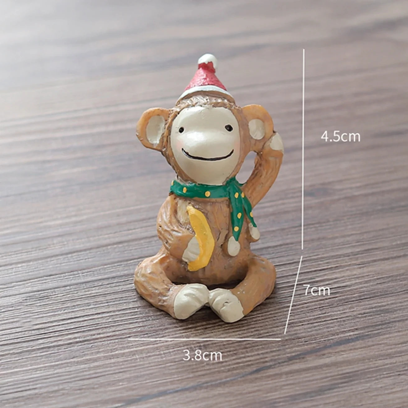 Mini Figura de Mono Navideño – 7 cm