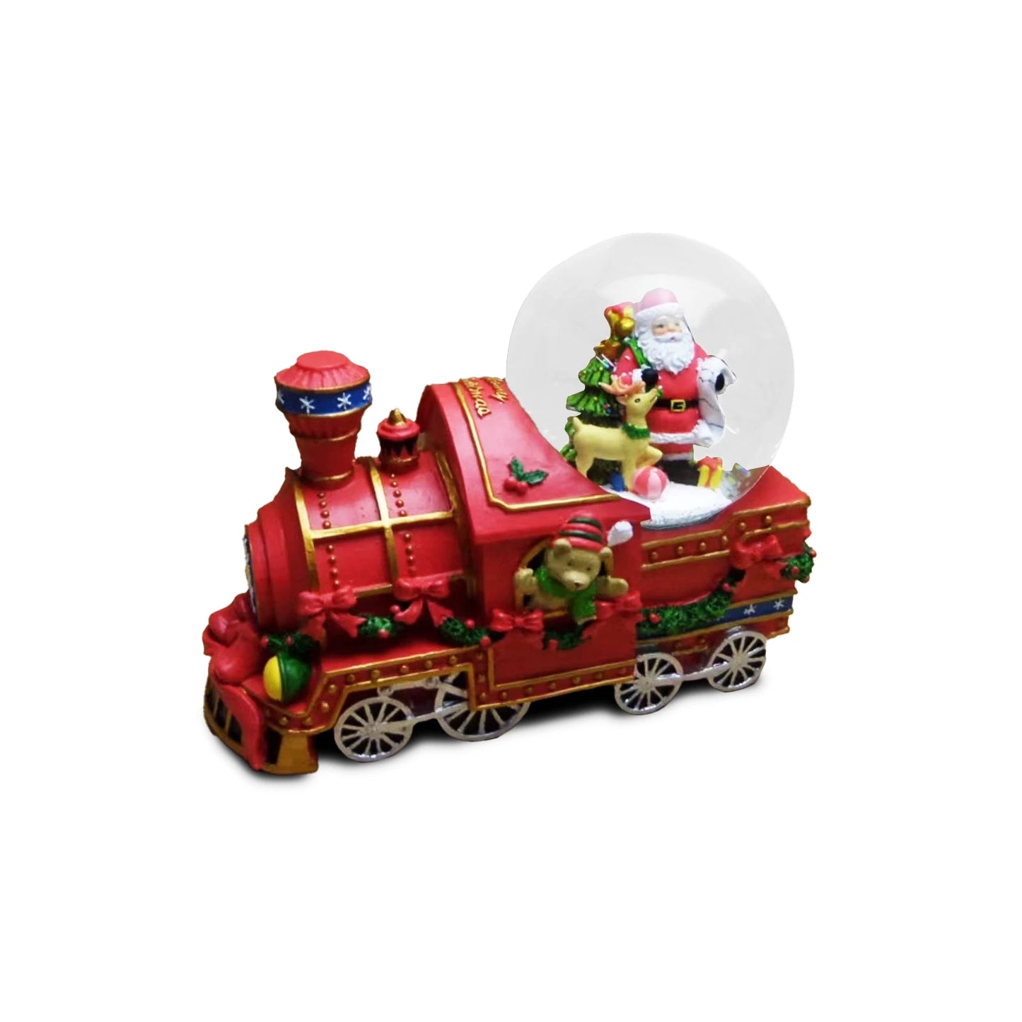 Globo de Agua Tren Navideño con Santa - 19,5 cm