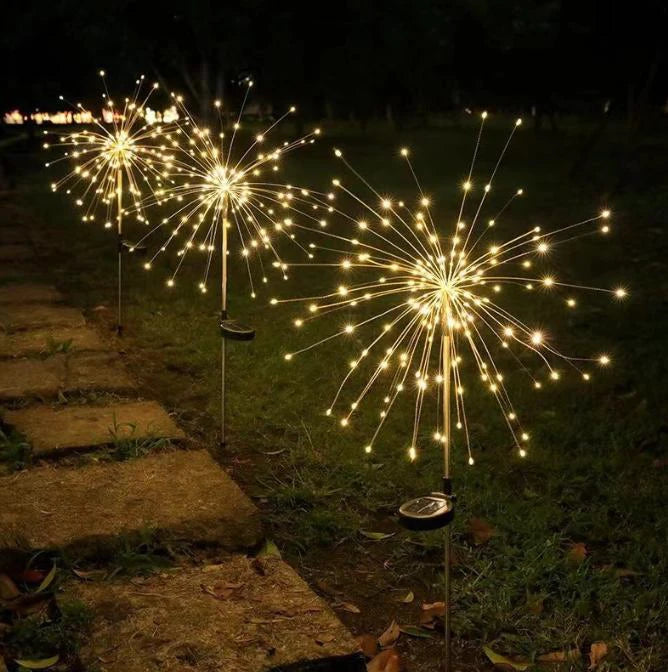 Luz LED Solar Tipo Fuegos Artificiales