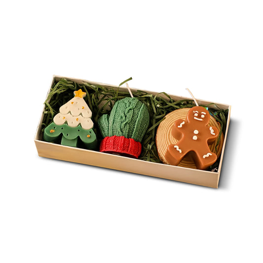 Pack 3 Velas Navideñas Decorativas