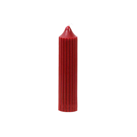 Vela Roja Texturada Estilo Pilar – 15 cm de Alto