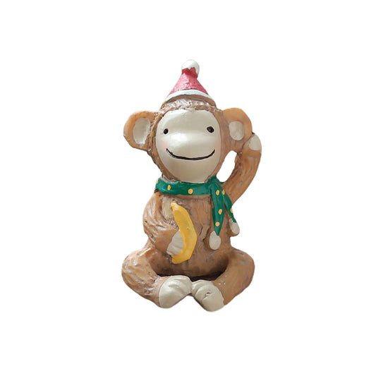 Mini Figura de Mono Navideño – 7 cm