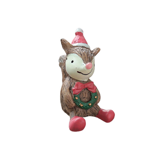 Mini Figura de Ardilla Navideña – 7 cm