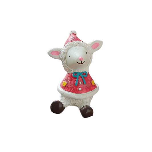 Mini Figura de Ovejita Navideña – 7 cm