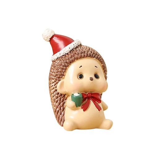 Mini Figura de Puercoespín Navideño – 5 cm
