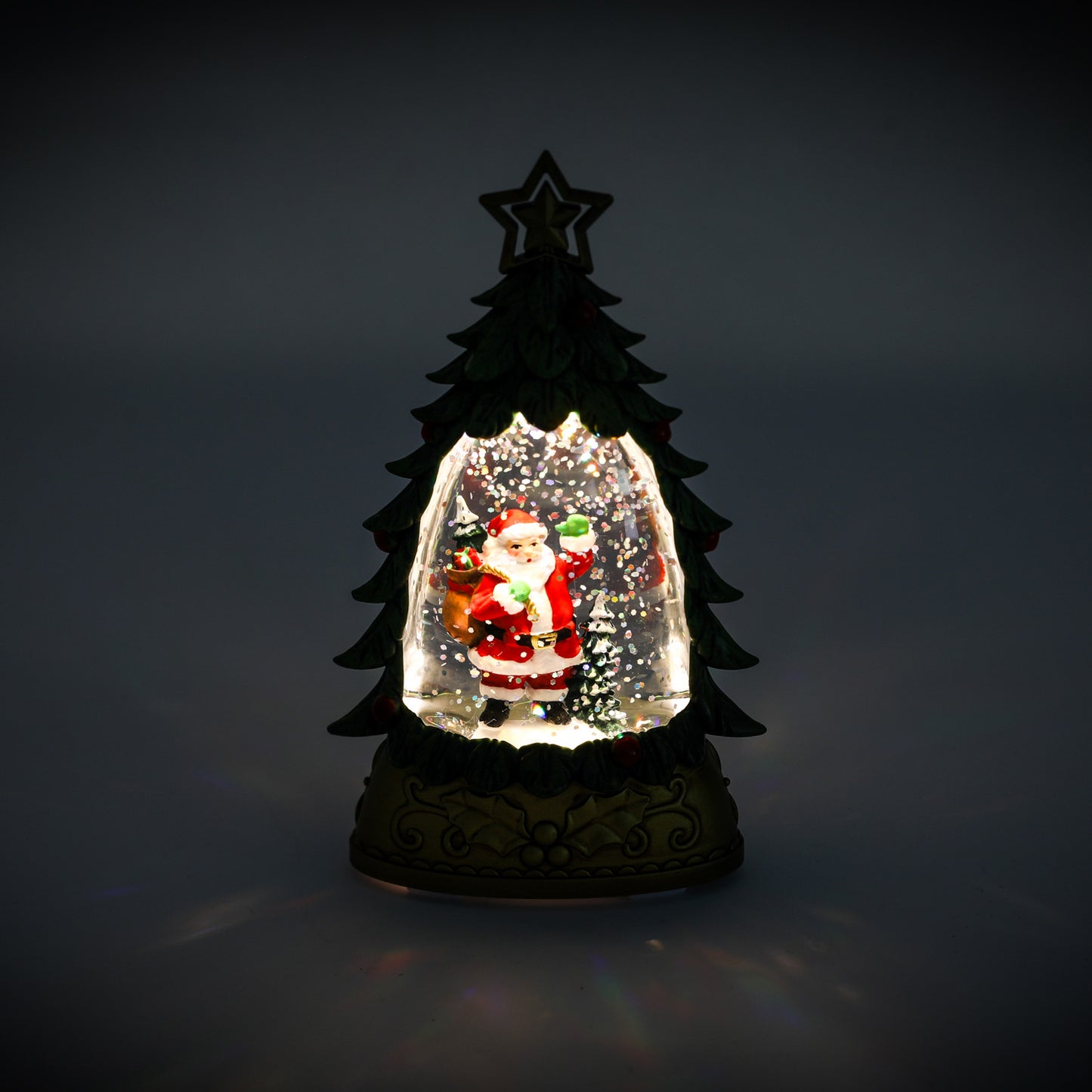 Adorno Navideño Santa en Árbol Iluminado – 14 cm