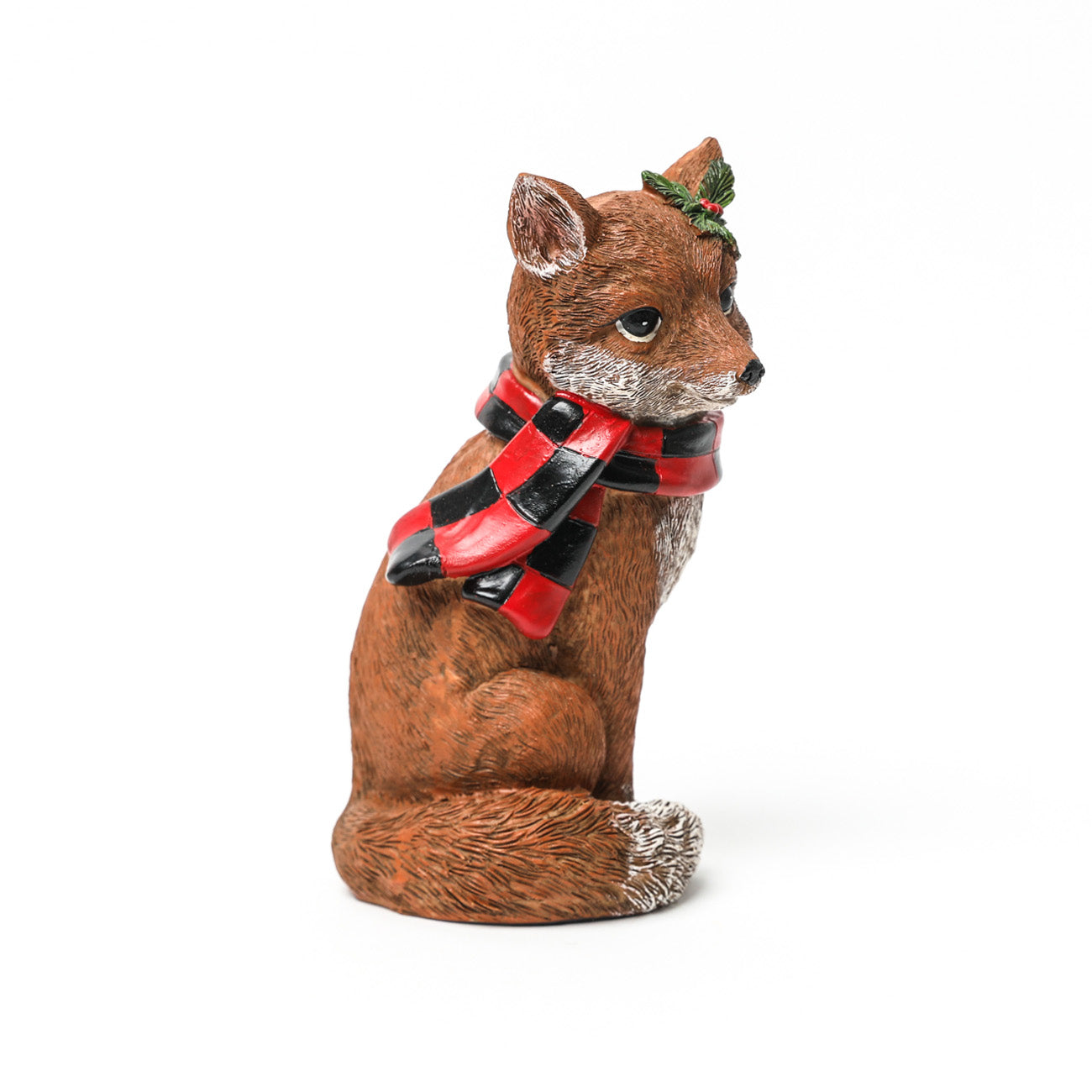 Figura Navideña de Zorro con Bufanda – 17 cm