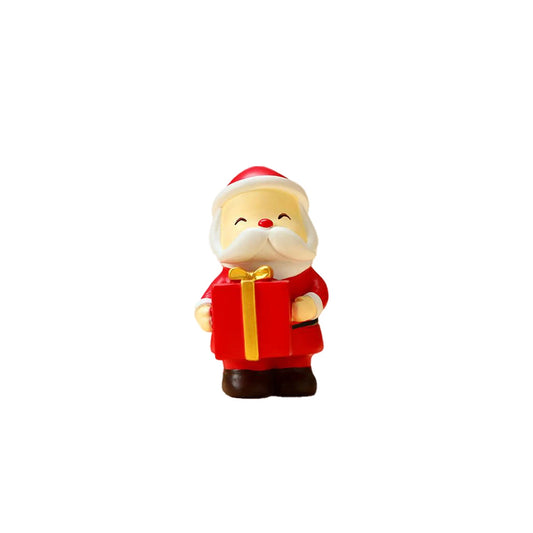 Adorno Navideño Mini Santa con Regalo – 6,5 cm