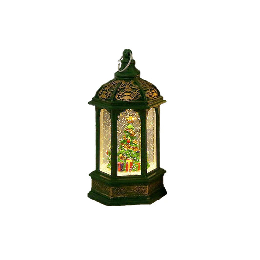 Farol Navideño con Árbol de Navidad LED – 14,5 cm