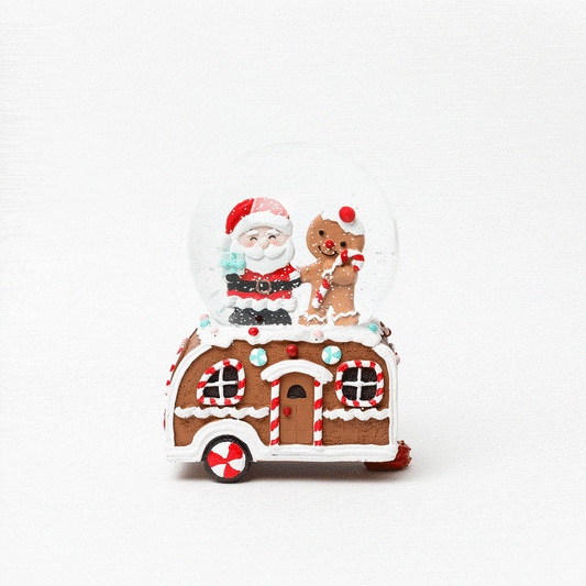 Globo de Agua- Santa y Galleta de Jengibre – Carro Navideño 17 cm