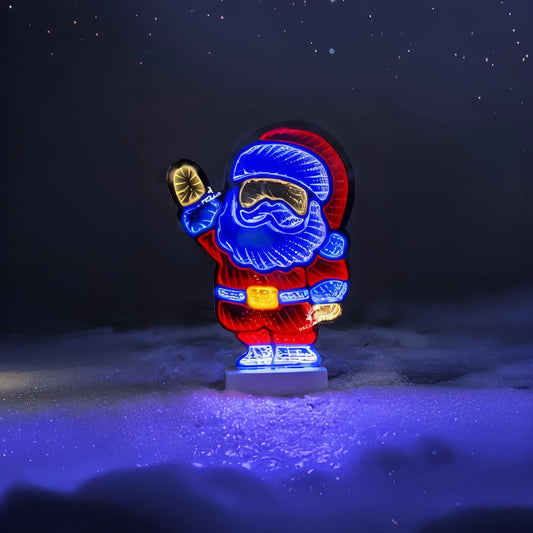 Santa LED con Efecto Espejo - 33 cm