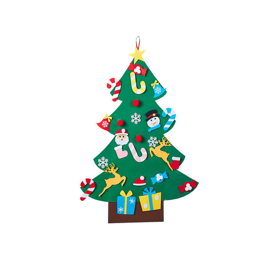Árbol de Navidad de fieltro con colgantes